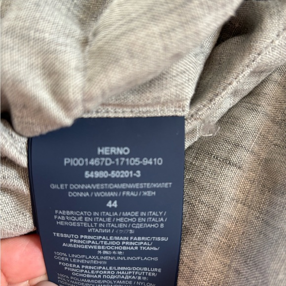 Herno pearl linen down vest, size 44 - Picture 4 of 4